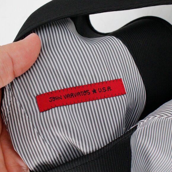 John Varvatos Vest Mens small viscose Blend Striped Gilet Waistcoat gray formal - Picture 10 of 12